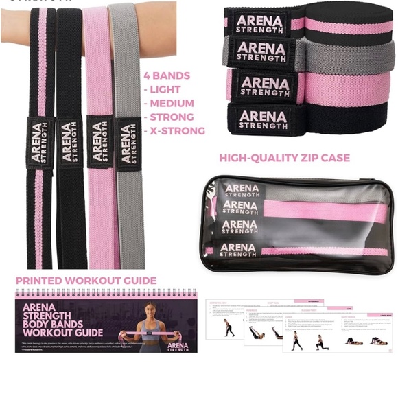 New Arena Strength Body Bands Workout guide and 4 Resistance Bands - Picture 7 of 7